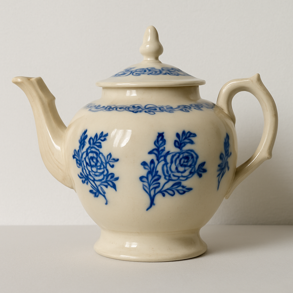 Théière ancienne en faïence – MM&F – Numérotée 3 (circa 1890–1920)