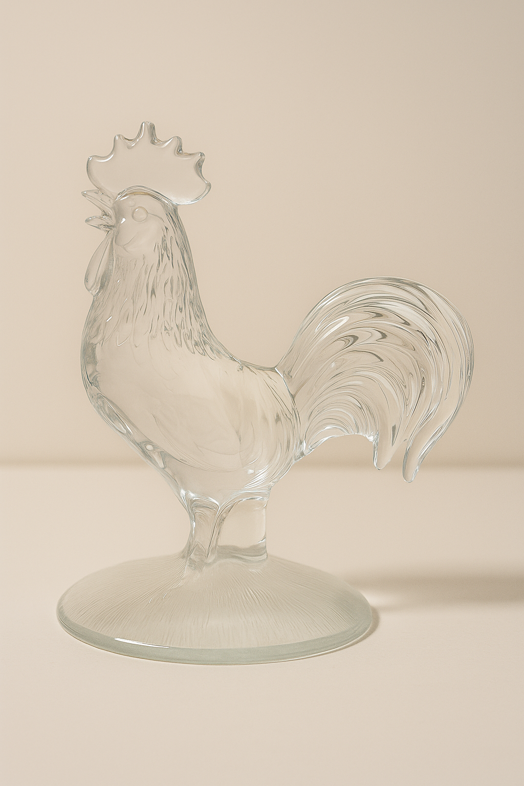 Coq décoratif en verre – Pièce vintage