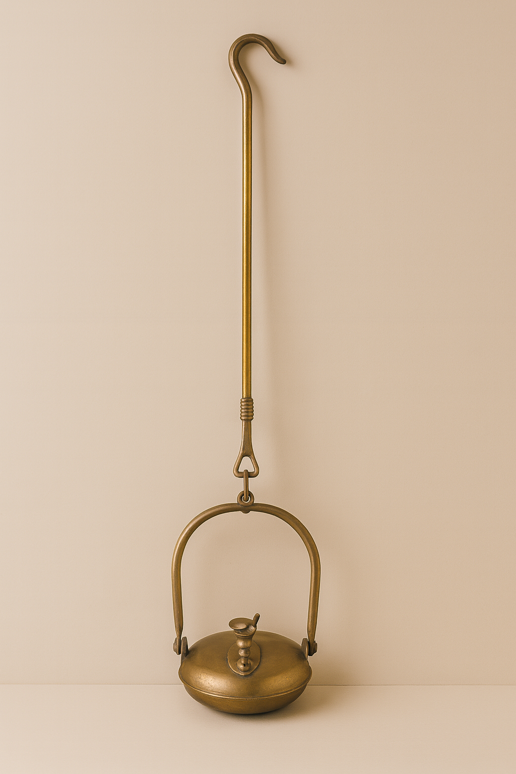 Ancienne Lampe de Mineur en Laiton – Modèle à Arceau Mobile (Fin XIXe – Début XXe)