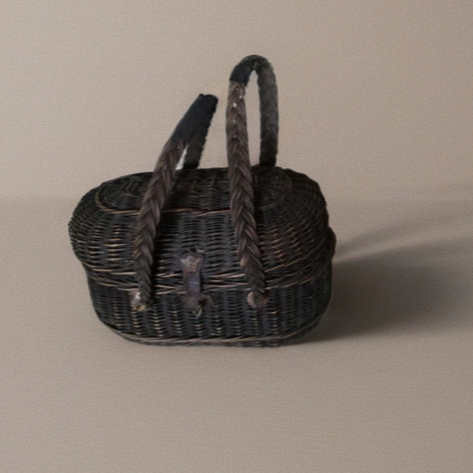 Petit panier ancien en osier tressé Artisanat du XXᵉ siècle