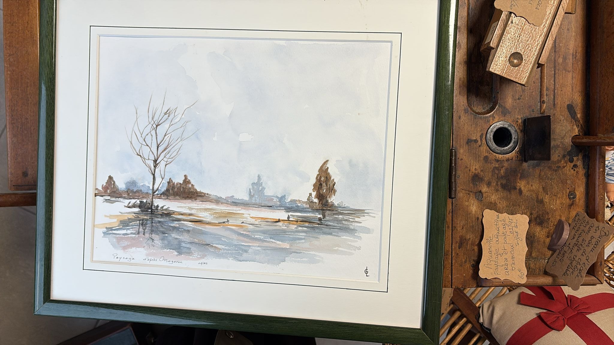 Aquarelle signée GL – 02/95 – “Paysage”